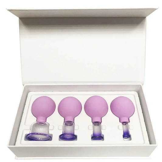 Set de Ventouses massage poire en verre et Silicone (x4)